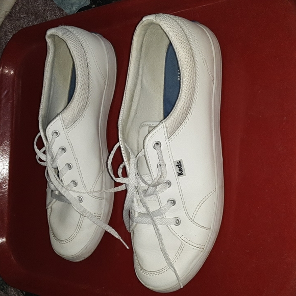 Ladies Keds White Leather Sneakers size 8.5 - Picture 4 of 6
